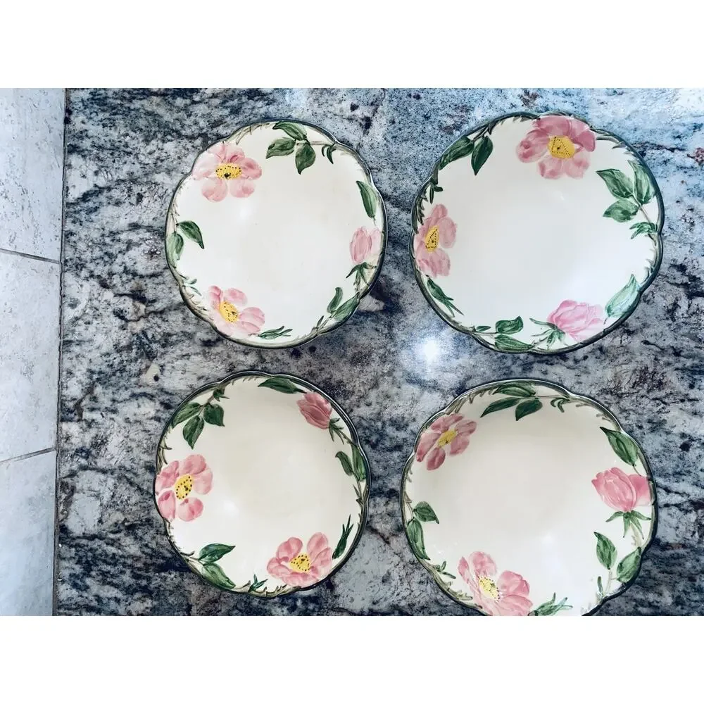 Franciscan Desert Rose Cereal Bowl Lot of 4 1947 Hand Decorated USA Backstamp